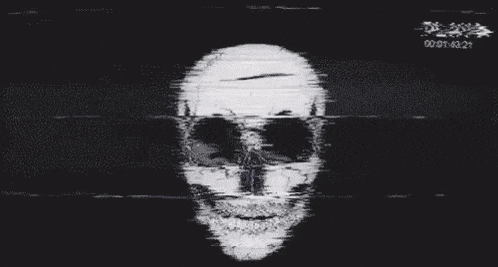 a purple background with a white skull on it .
