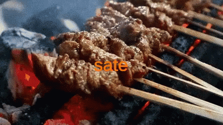 Makan Sate GIF - Daging Makan Daging Indonesian Food GIFs