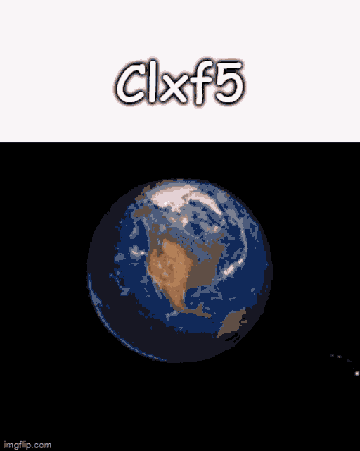 a picture of the earth with the words clxf5 written above it