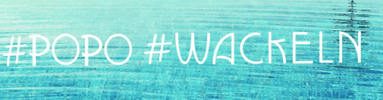 the word wackeln is written on a blue background