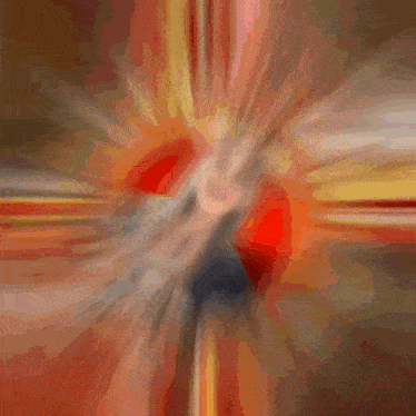 a blurred image of a person 's face with a red circle in the middle