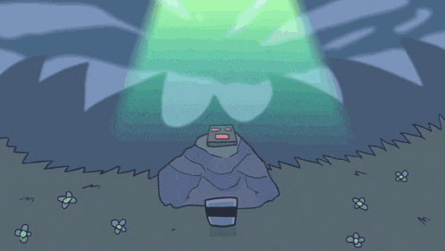 a cartoon drawing of a monster holding a remote