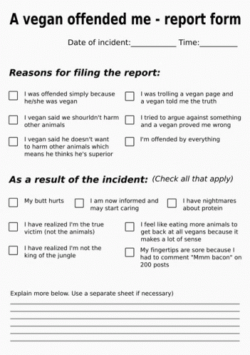 Vegan Report Card Report Form GIF - Vegan Report Card Report Form Offended GIFs
