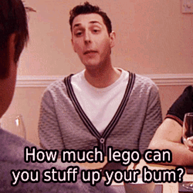 Inbetweeners Lego GIF - Inbetweeners Lego How Much Lego Can You Stuff Up Your Bum GIFs