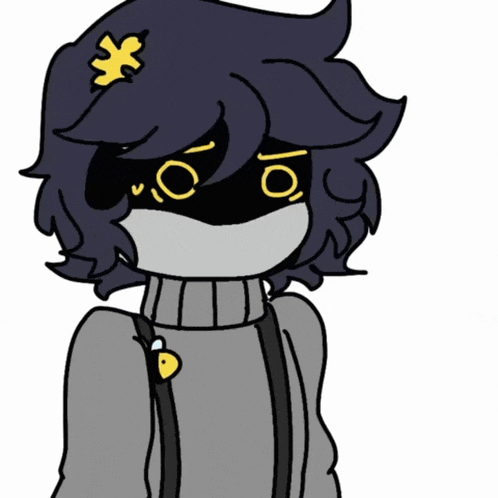 a drawing of a person with a mask on their face and a star on their head