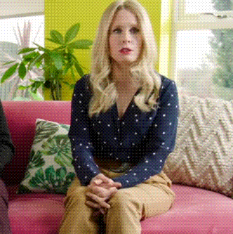 Shrug Lucy Beaumont GIF