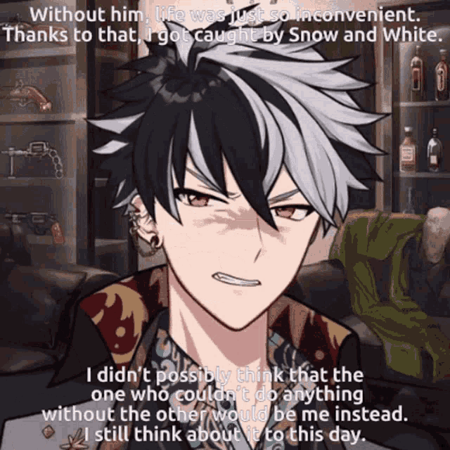 a screenshot of a video game that says without him life was just so inconvenient
