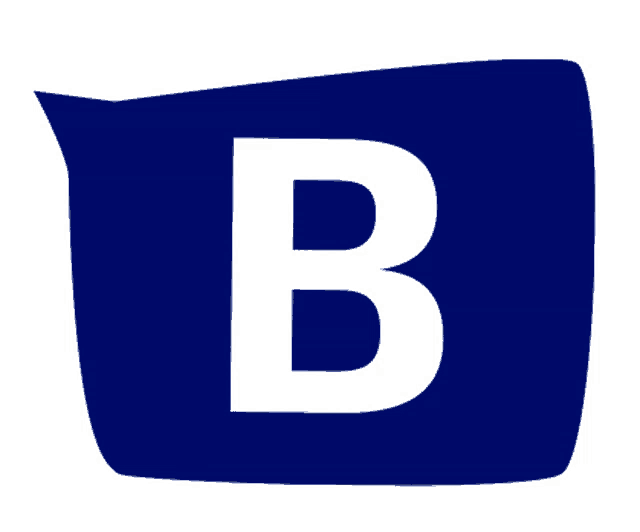 a black square with a white letter b inside