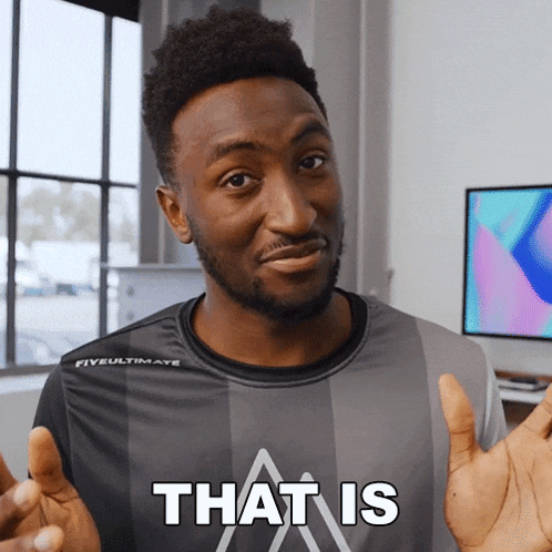 a man wearing a fiveultimate shirt says " that is "