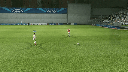 a soccer game is being played in a stadium with a banner that says mastercard on it