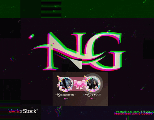 a green and black background with the letter n and g on it