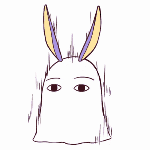 it is a drawing of a ghost with horns .