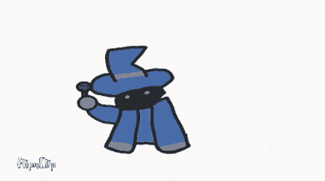 a drawing of a wizard holding a microphone with flipaclip in the bottom right corner