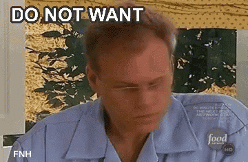 a man in a blue shirt with the words do not want written on it