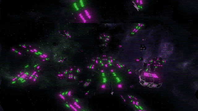 a purple and green background with a few lines on it