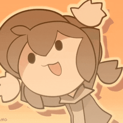 a drawing of a girl wearing a brown hat with white flowers on it