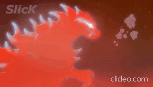 a video of a red dragon is being uploaded to clideo