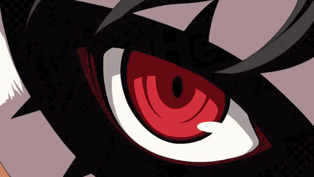 a close up of a person 's red eye