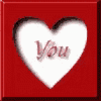 a white heart with the word you written inside of it