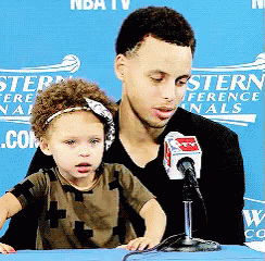 Trying To Get Out Of A Conversation GIF - Steph Curry Stephen Curry Riley Curry GIFs