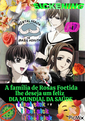 a poster that says mental health basic health and a family de rosas foetida