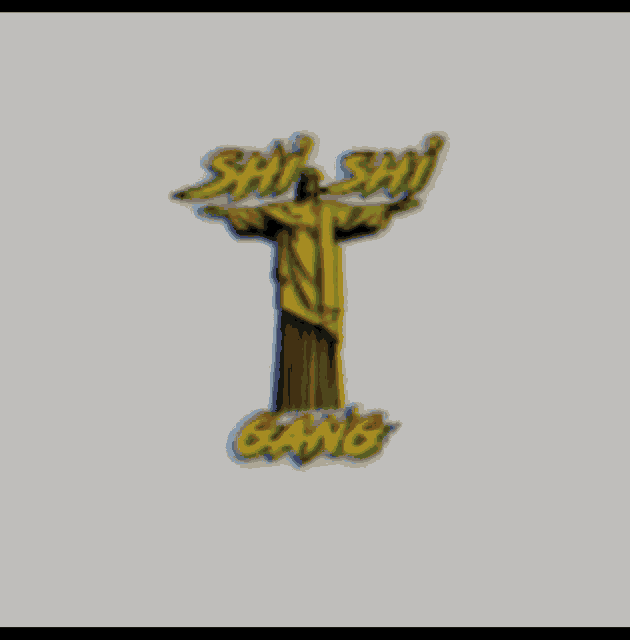a picture of a statue of jesus with the words shi shi gang below it