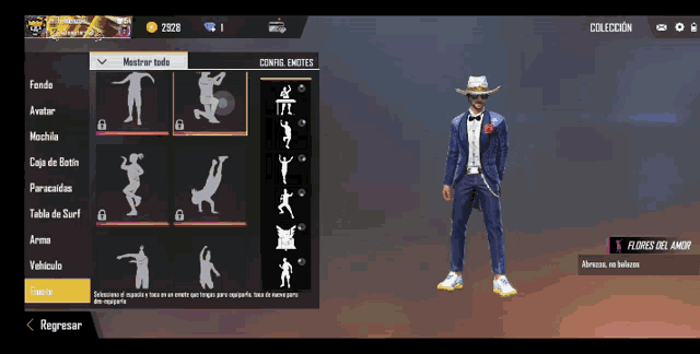 a man in a tuxedo and cowboy hat is displayed in a game