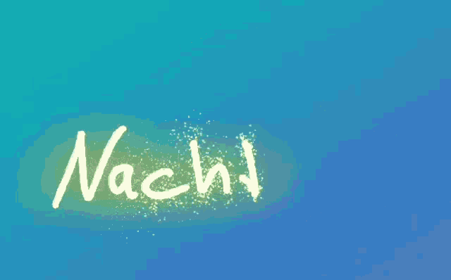 a blue background with the word nacht written in white