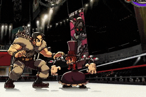 a cartoon of a man and a woman in a boxing ring