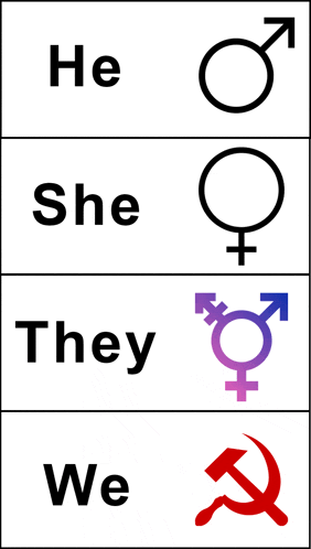 a sign that says he she they and we on it