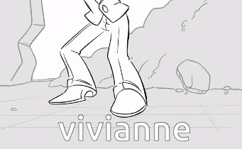 a black and white drawing of a person with the name vivianne