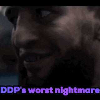 a close up of a man with the words ddp 's worst nightmare above him
