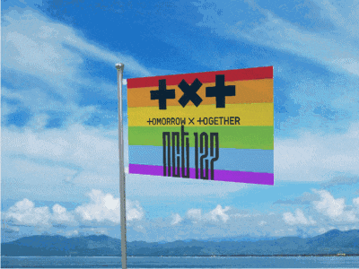 a rainbow flag that says tomorrow x together