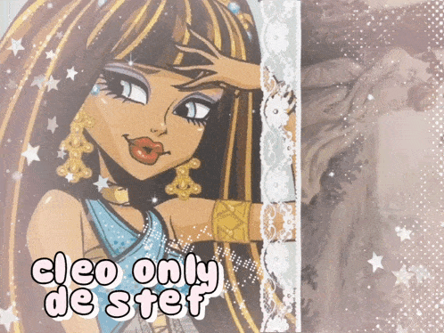 a picture of cleo only de stef with a picture of a woman behind her