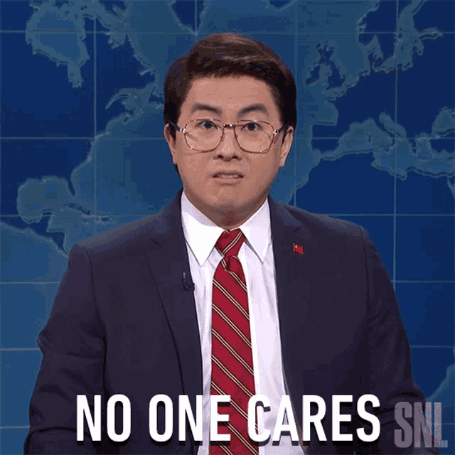 No One Cares Chen Biao GIF - No One Cares Chen Biao Saturday Night Live GIFs