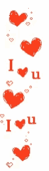 a white background with red hearts and the words `` i love you '' .