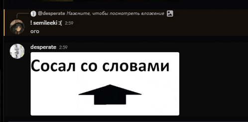 a screenshot of a chat with desperate and semileeki