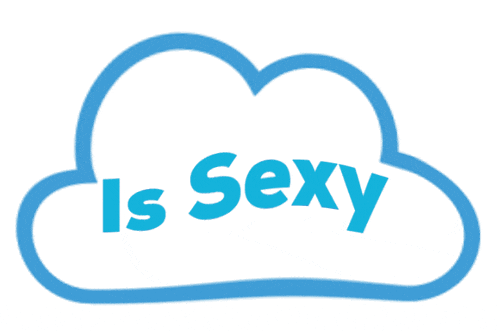 a blue cloud that says is sexy on it