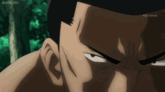 a close up of a man 's face with the words " same thing piss off "
