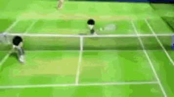 a tennis game is being played on a video game