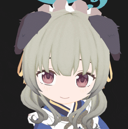 a close up of a girl 's face with a bunny ear on her head