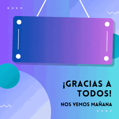 a purple sign that says gracias a todos on it