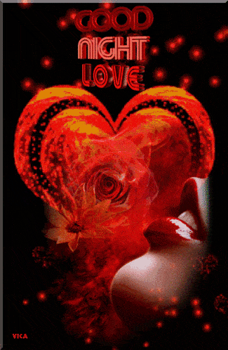 a picture of a woman with a red heart and the words " good night love "