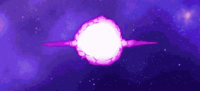 a purple and white explosion in the middle of a galaxy
