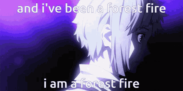 a picture of a person with the words and i 've been a forest fire i am a forest fire on it