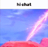 a screenshot of a cartoon with the words hi chat on the bottom