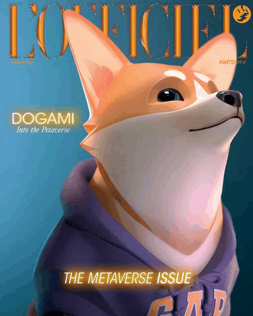 a dog is on the cover of a magazine titled l' officiel