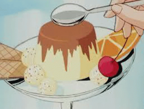 Satisfying Anime Food Anime Cream Caramel GIF - Satisfying Anime Food Anime Cream Caramel GIFs