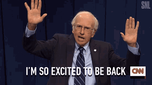 Im So Excited Happy To Be Back GIF - Im So Excited Happy To Be Back Larry David GIFs