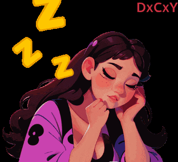 a pixel art drawing of a girl sleeping with the letters zz above her